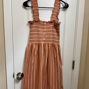 Roxy Kids Dress in Orange and White Stripes